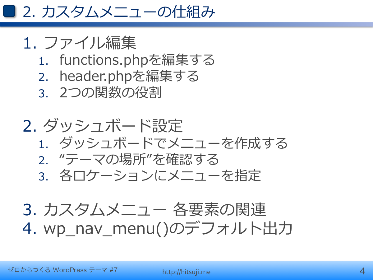 ゼロからつくるWordPressテーマ第7回_スライド04